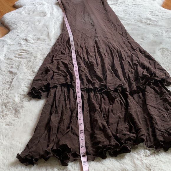Brown Chiffon Gatsby Dress With Draping Beads | SM - Picture 16 of 16